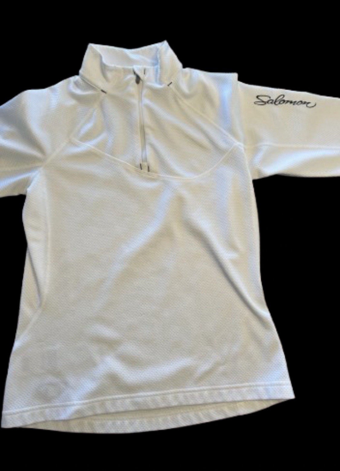 Maglione donna Salomon piccolo strato medio 1 4 zip bianco maglia waffle sci neve