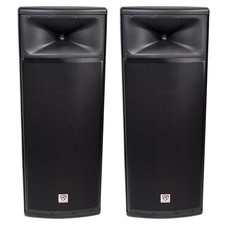 Pair Rockville SPGN258 Dual 15  3000w 8-Ohm Passive DJ PA Speaker/ABS Cabinet