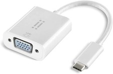 aiino USB-C to VGA Adapter for MacBook and iPad, White