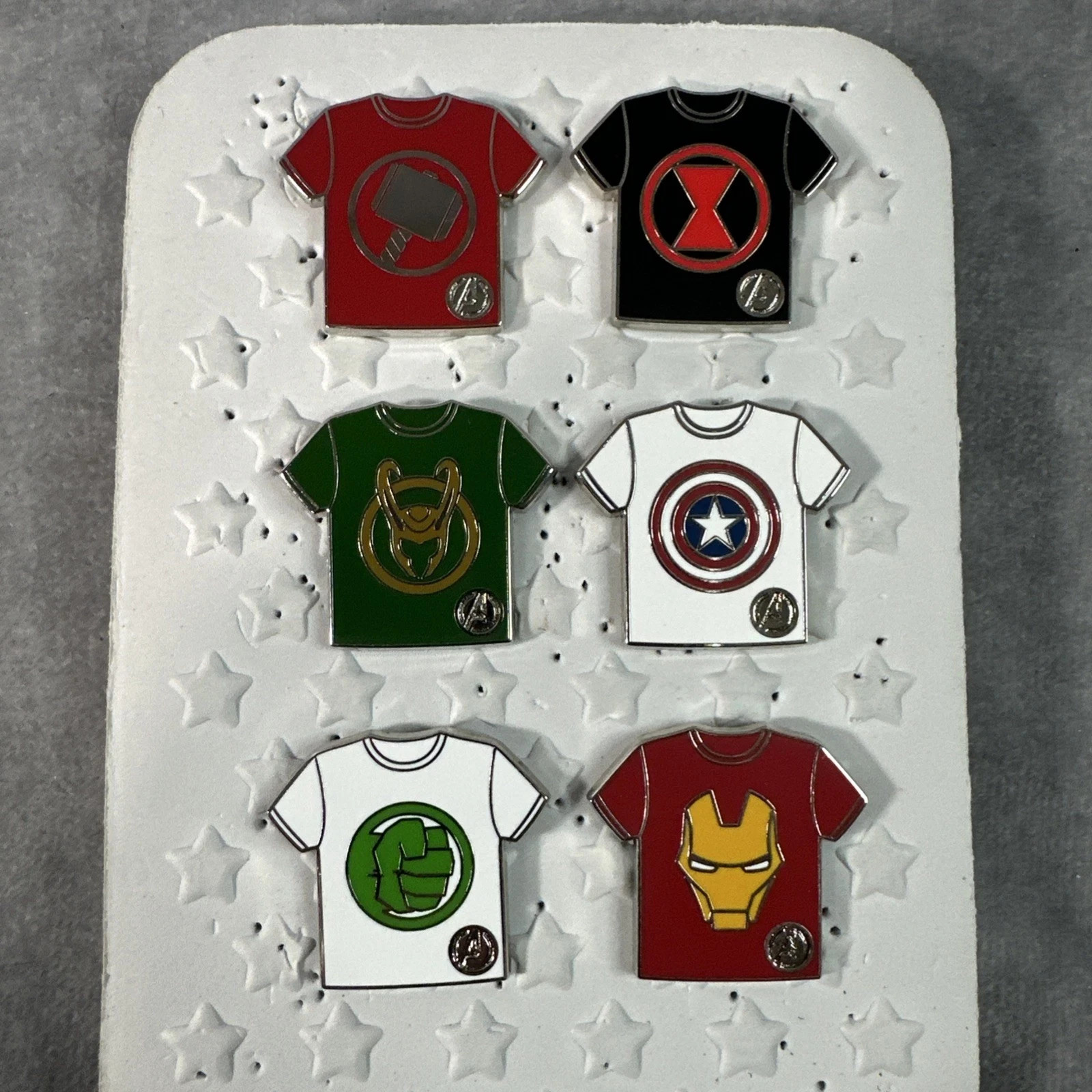 Disneyland Marvel Avengers Hidden Disney T-Shirt 6 Pin Set 2024 Iron Man Chaser