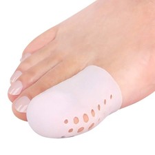 Big Toe Protectors, 10 Packs of Breathable Caps, White - Large