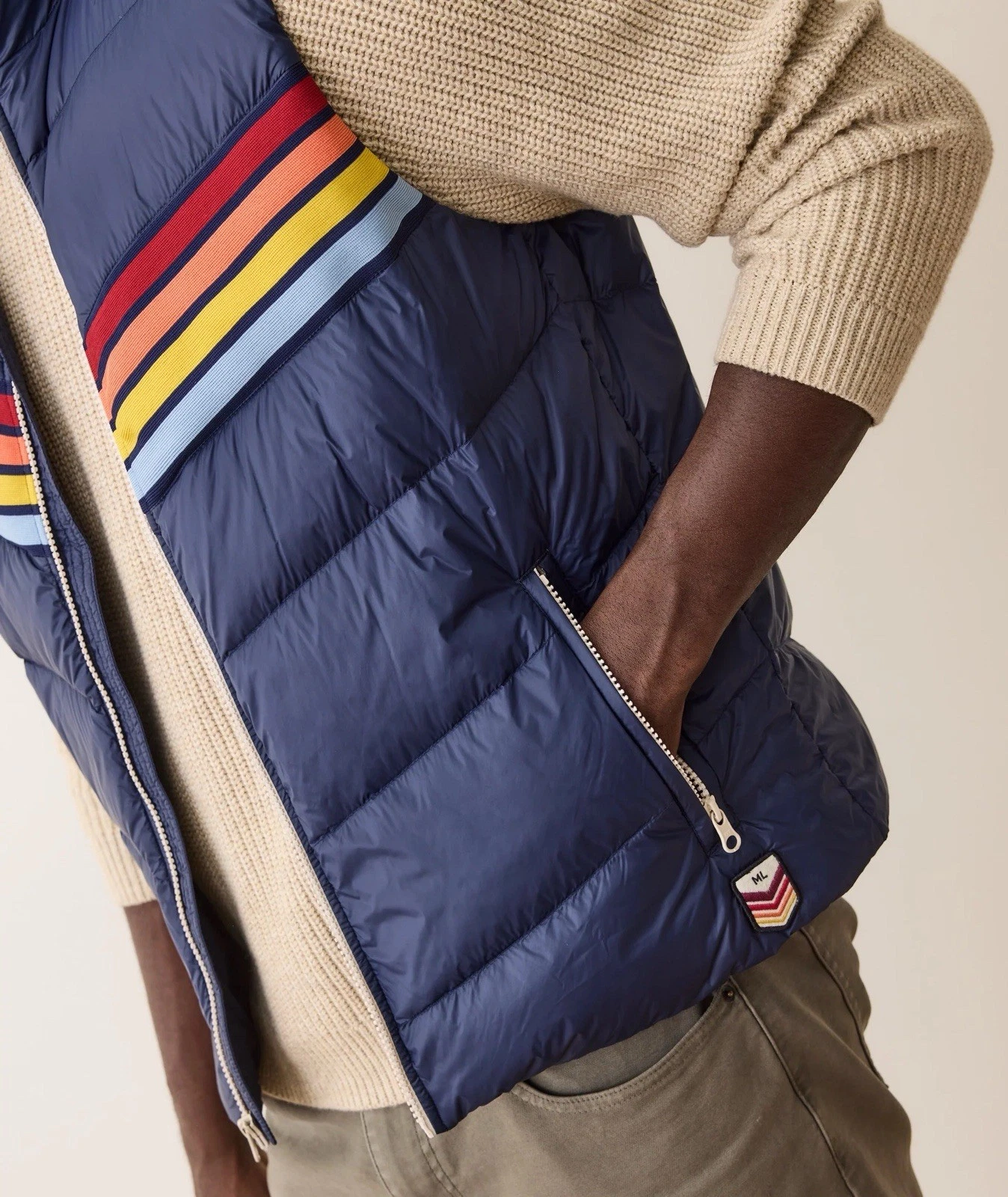 Marine Layer Bode Puffer Vest Men’s XL Navy $200 MSRP image 8