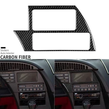 Real Carbon Fiber Console Navigation GPS Panel Cover Trim For Corvette C4 91-93