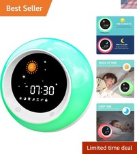Digital Alarm Clock for Kids - Sun  Moon Icon, Sound Machine  Night Light