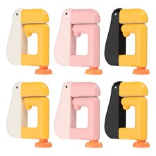6pcs Table Cartoon Animal Hook Bag Hanger, Black/Yellow, White/Yellow, Pink