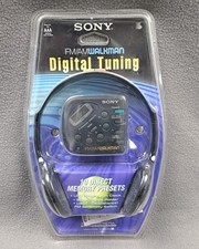 Sony FM/AM Portable Music Player Digital Tuning Radio Black SRF-M32 Presets VTG