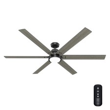 Hunter Fan 72 in Matte Black Indoor Ceiling Fan with Light and Remote Control
