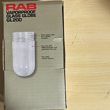 RAB GL200 Vaporproof Clear Glass Globe Replacement Vaporproof Glass Globe
