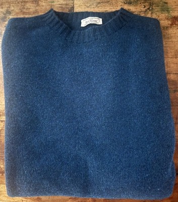 Ben Silver Hawick Scotland Cashmere Sweater Dark Teal Mens Large