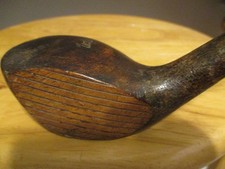 Vintage Wood Hickory Shaft Brassie 42.5 Inches Long Leather Grip Golf Club