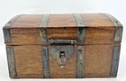 Antique french box 19th century woodwork treasure chest