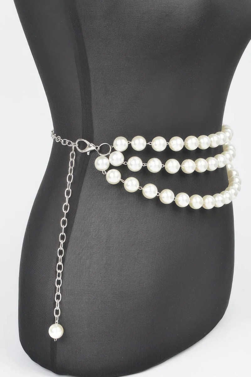 Multi Layered Pearl Chain Belt | eBay display picture 3