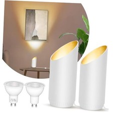 2 Pack Up Lights Indoor Floor Can Light, 6W 3000K GU10 LED Spotlights, White