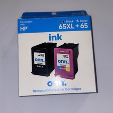 Onn. HP 65XL Black + 65 Color Ink Cartridges Combo EXP 09/2026+ Open Box