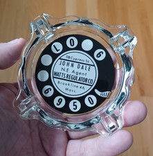 Vintage WATTS REGULATOR CO. Brookline, MA 118 Cypres St  ASHTRAY ROTARY PHONE
