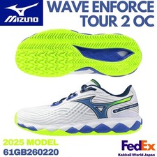 Mizuno Tennis Shoes WAVE ENFORCE TOUR 2 OC White/Blue/Yellow 61GB260220 Clay