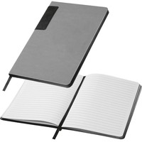 Notizbuch Mit Farbigen Rand / Din A5 / 160 Linierte Seiten / Farbe: Grau-Schwarz
