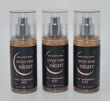 3 BATH  BODY WORKS INTO THE NIGHT FINE FRAGRANCE MIST SPRAY TRAVEL SIZE 2.5 OZ