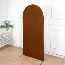 5 ft BROWN Matte Fitted Spandex Round Top Arch Backdrop STAND COVER Party
