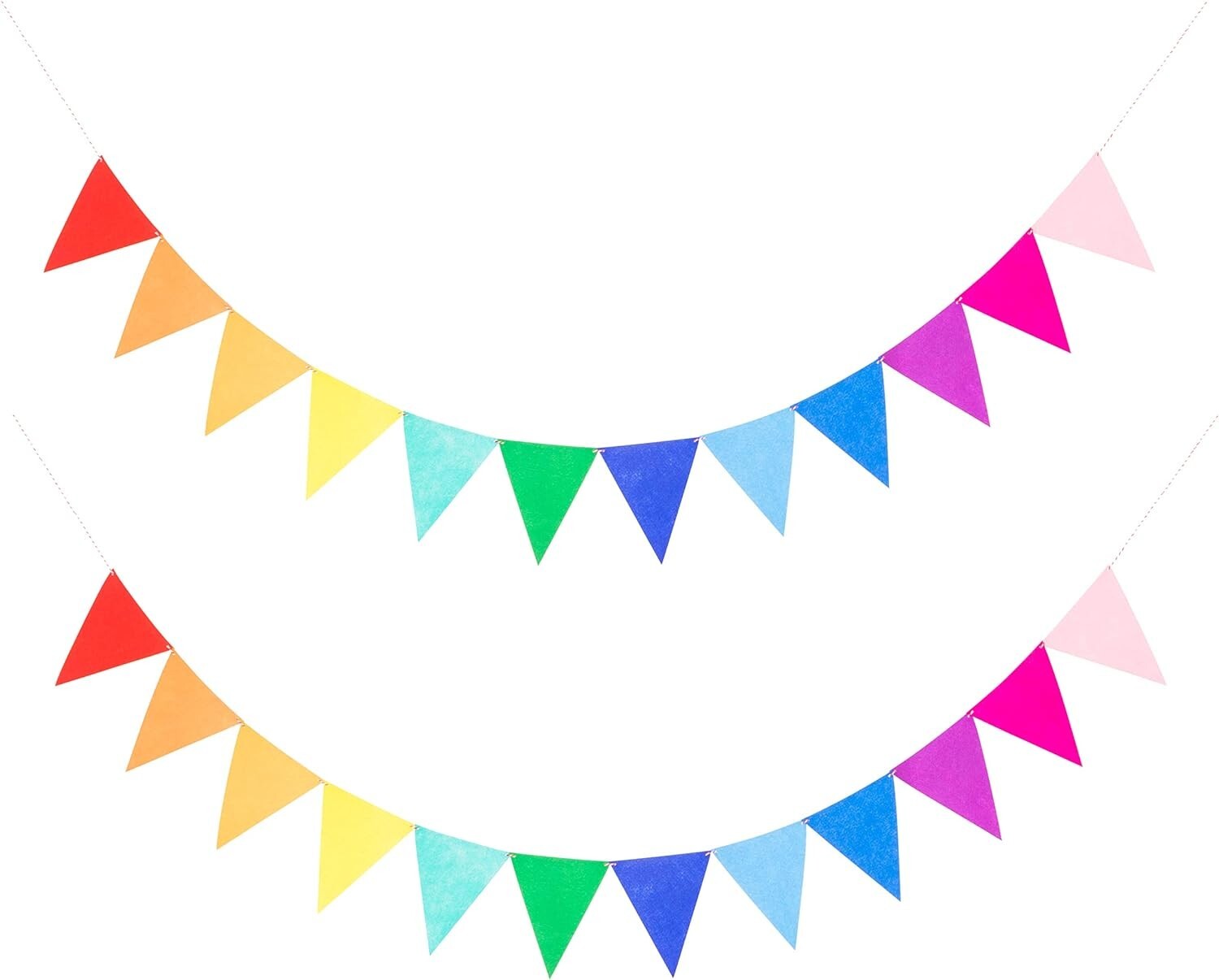 Felt Rainbow Flag Bunting 14ft Banner Birthday Wedding Party Decoration Vibrant