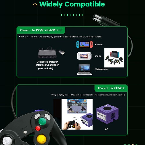Wired Nintendo NGC Gamepad Game Cube Controller Super Smash Bros (Switch Wii U) - Picture 7 of 27