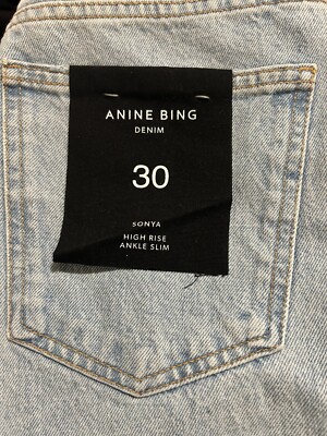 Anine Bing Sonya High Rise Ankle Slim Jean Size 30 - New with Tags