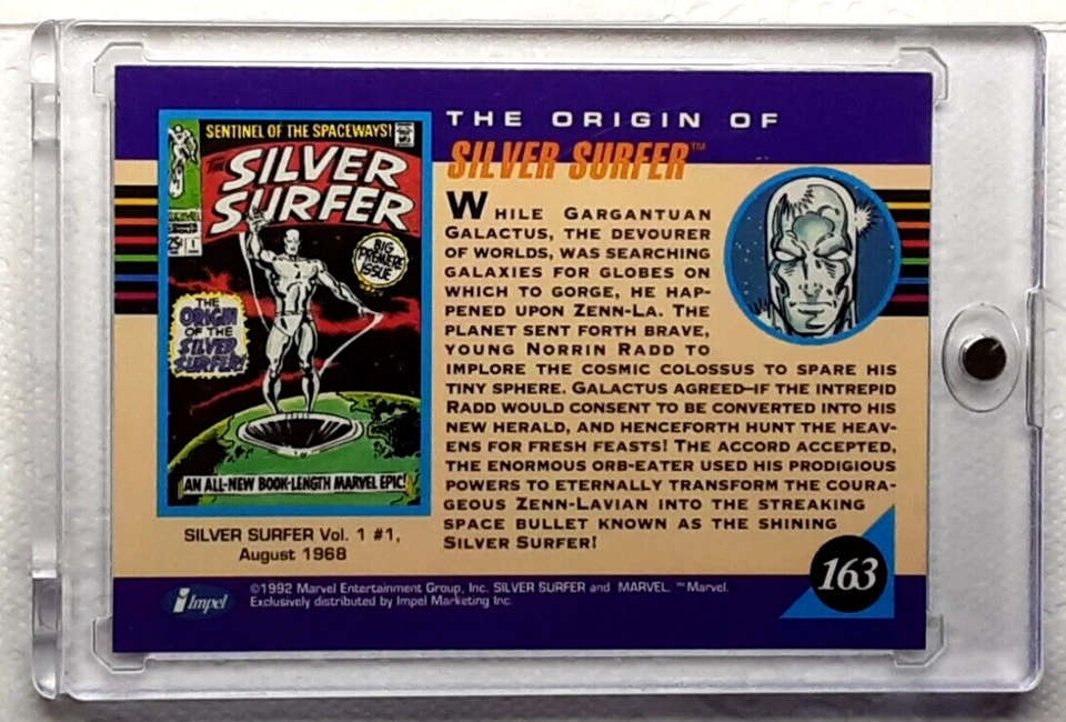 1992 Marvel Universe Series 3 Trading Card 163 SILVER SURFER - Image 2 of 3