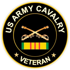 US Army Cavalry Veteran Bumper Sticker Military Vinyl Soldier Decal 5"