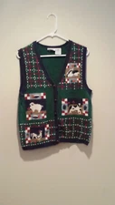 Vintage Clothing Farm Animal Sweater Vest - Capacity - Medium M - Green