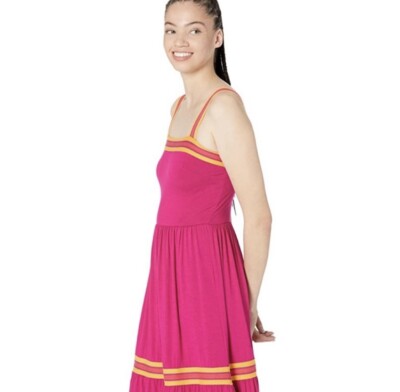 Ted Baker Norabel Tiered Jersey Vest Midi Dress In Bright Pink NWT | eBay