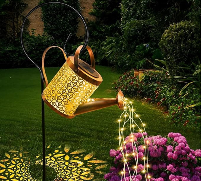 LED Solar Watering Can Lights Waterproof Hanging String Lights Outdoor Garden