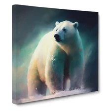 Polar Bear Gestural Art No.1 Canvas Wall Art Print Framed Picture Home Decor