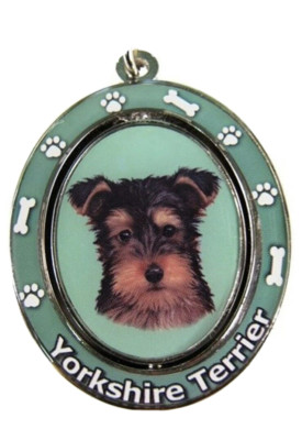 YORKIE Puppy Spinning Center Double Sided Key Chain by E&S Pets
