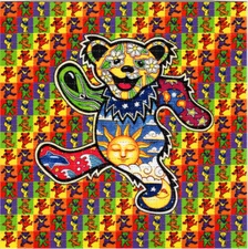 DANCING MARCHING BEARS Dead BLOTTER ART perforated sheet psychedelic art