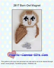 Barn Owl Magnet - Plastic Canvas Pattern or Kit