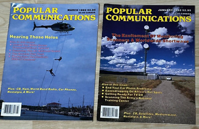 Lot of 2 Popular Communications Monitoring Magazines January March 1992