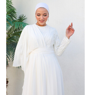 Modest Formal Cape Muslim Women's Fashion Dress G569 - White | eBay