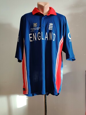 Maillot Cricket Vintage Angleterre Admiral - ECB Vodafone Rouge Taille L