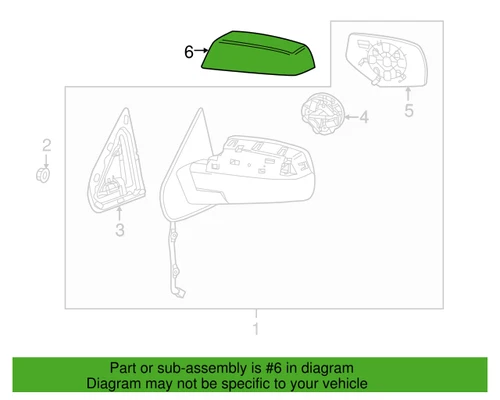 Rear View Mirror Housing, Primed - Genuine GM (22919757)