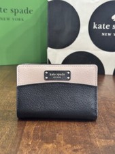 Kate Spade New York Jeanne Medium Slim Bifold Wallet - Warm Beige / Black - NWT