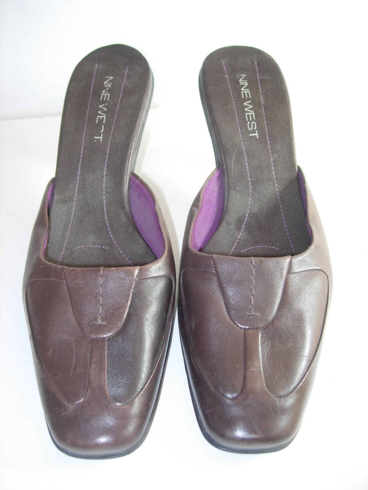 Купить WOMENS BROWN LEATHER NINE WEST MULES CLOGS HEELS на Аукцион из  Америки с доставкой в Россию, Украину, Казахстан