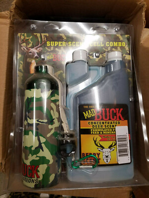 MAD BUCK Super Concentrated Berry Deer Wild Hog Scent Cell COMBO Camo + Wick can