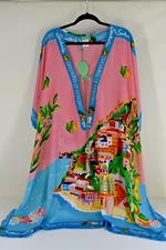 ANTICA SARTORIA 2025 CAPRI BY THE SEA GEORGOUS PONCHO /TOP/COVER UP OS TO XL NWT