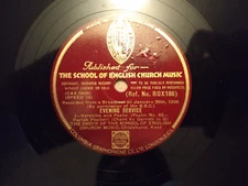 The Choir Of The School Of English Church Music: Evening Service ROX186 Shellac