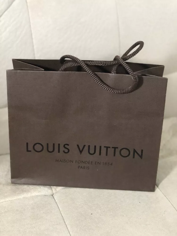 Authentic Louis Vuitton Small Brown Paper Gift Bag 8.5 x 7 x 4