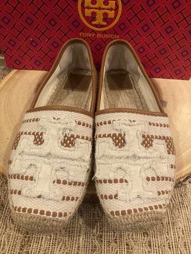 TORY BURCH Shaw ESPADRILLE Canvas and Jute SLIP ON Flat Loafers - WOMEN’S 7.5 US - Picture 11 of 15