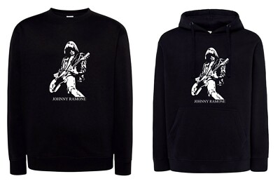 Jhonny Ramone Sweatshirt Gitarrist Ramones Punk Rock Rundhals oder Hoodie Schwarz