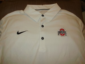 Ohio State Buckeyes NIKE Dri Fit Elite Coaches White Polo Golf Shirt Mens Medium | eBay
