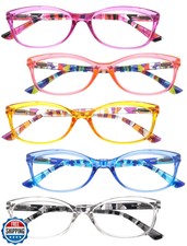 OLOMEE Reading Glasses Women 2.50 Colorful Readers Glasses Cheaters 5 Pack L