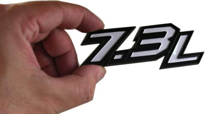 2pcs 3D 7.3L Emblem Fender Badge For F-250/350/450 – Black Red, Weatherproof
